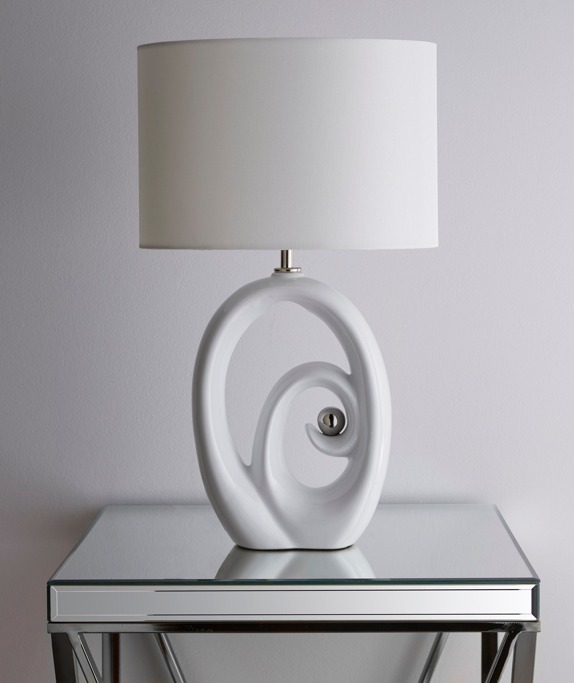 Mara Rip Curl Ceramic Table Lamp with Drum Shade
