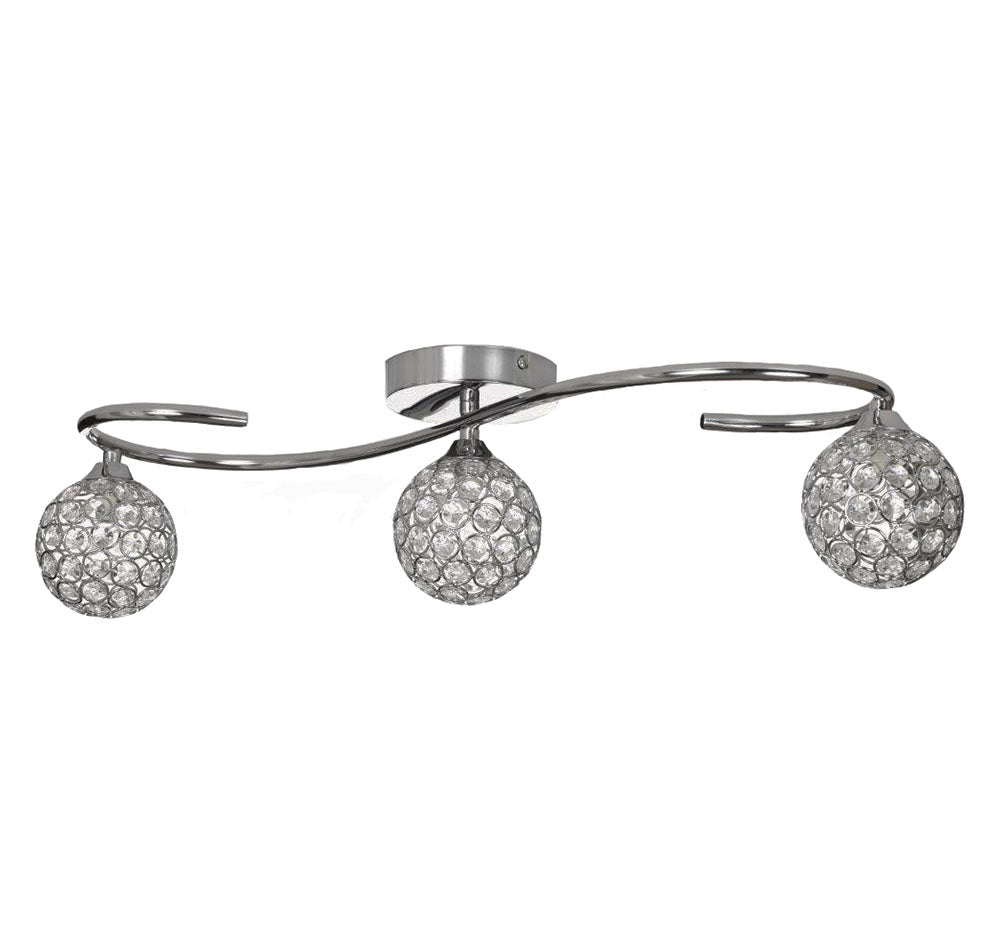 Perivale 3 Light Crystal Ball Ceiling Light