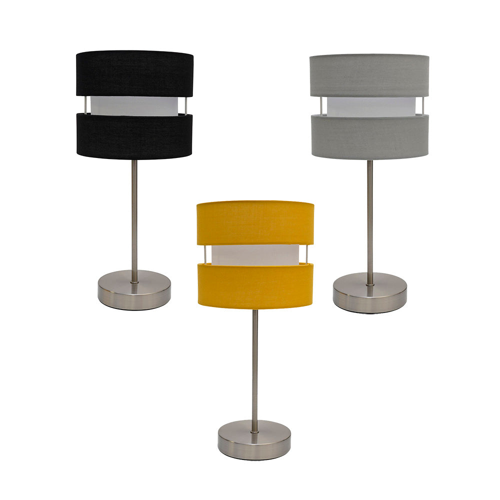 Contemporary Two Layer Fabric Shade Table Lamp