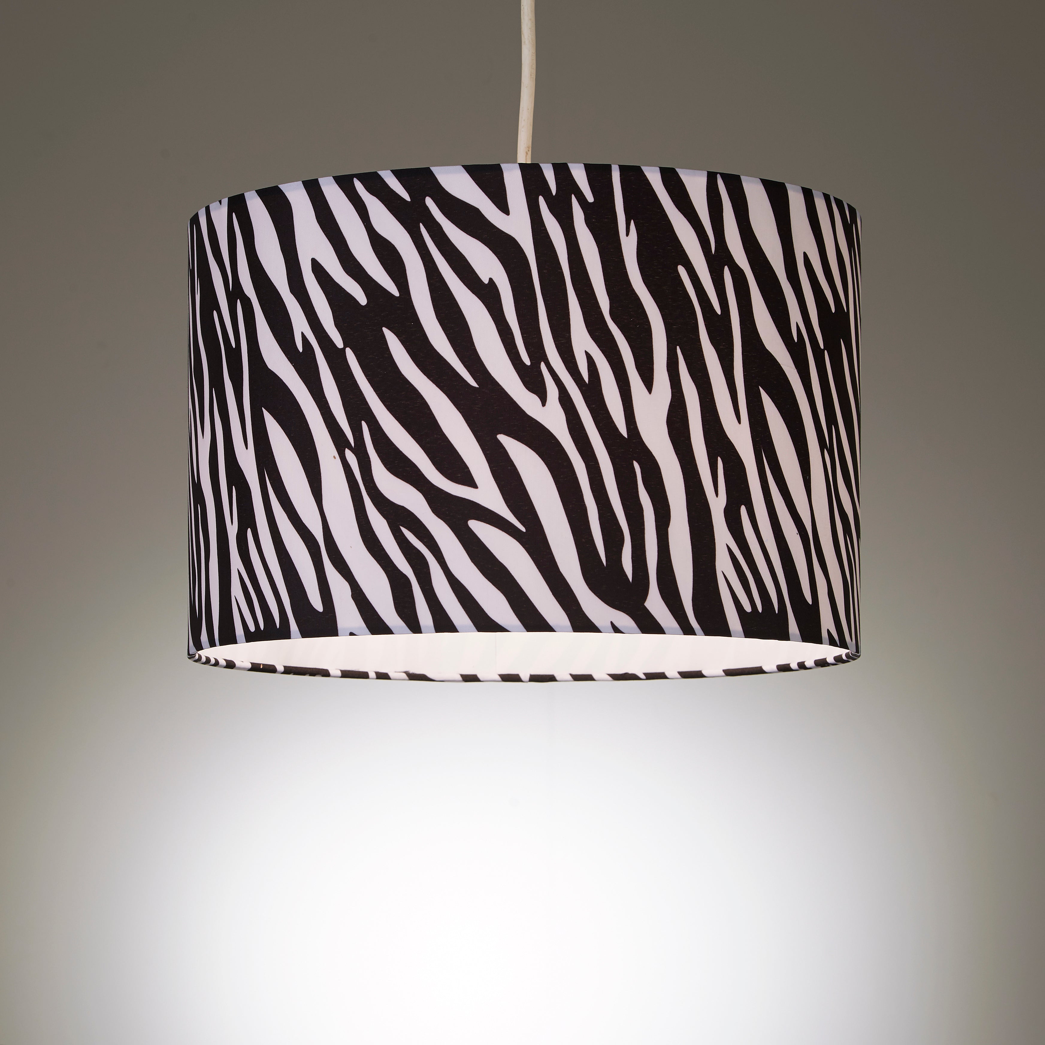 Faux Silk Zebra Print Ceiling Light Shade