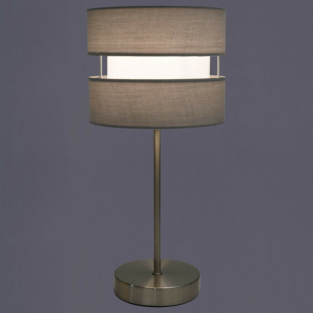 Contemporary Two Layer Fabric Shade Table Lamp