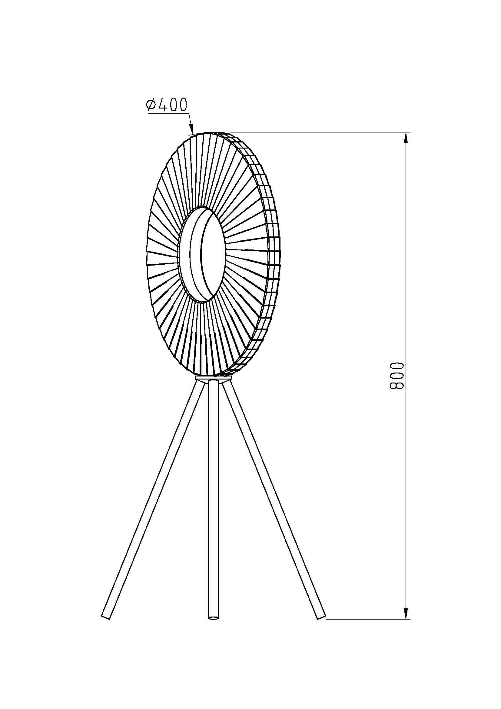 Riley LED Tripod Floor Lamp or Table Lamp with White Fabric Shade and black tripod legs