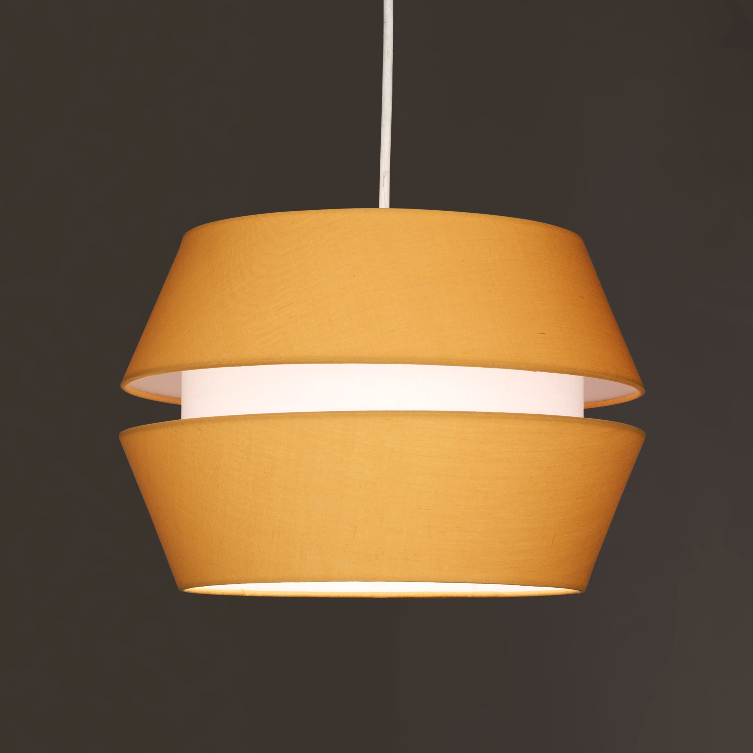 Easy Fit 2 Tier Cotton Fabric Pendant Lamp Shade