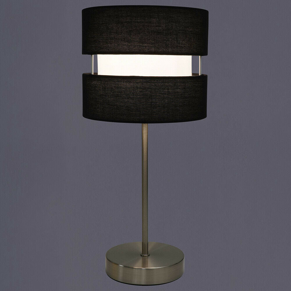 Contemporary Two Layer Fabric Shade Table Lamp