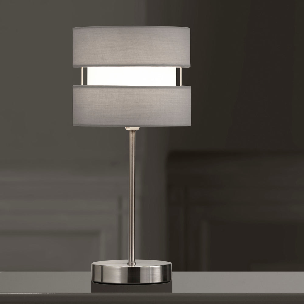Contemporary Two Layer Fabric Shade Table Lamp