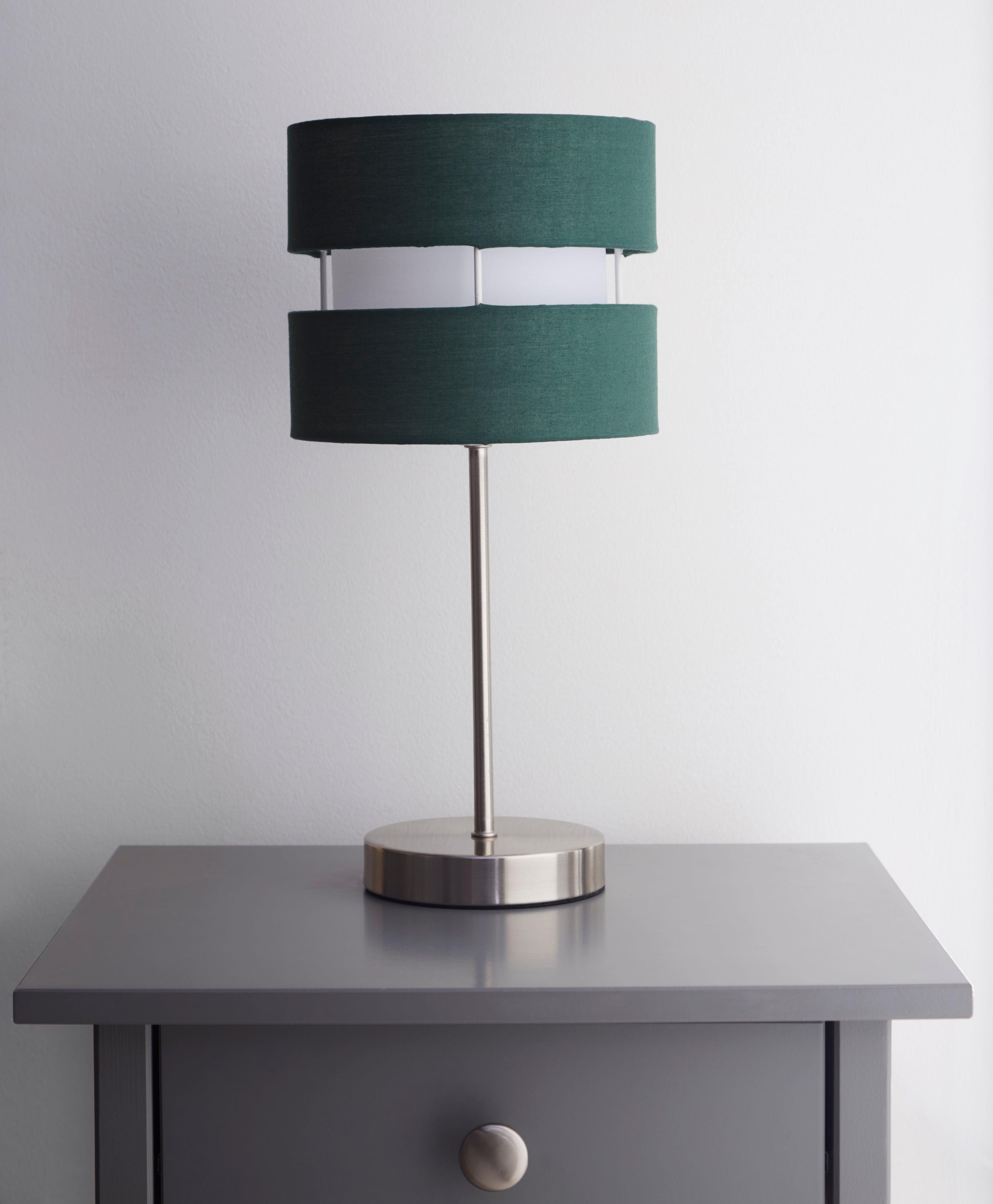 Contemporary Two Layer Fabric Shade Table Lamp
