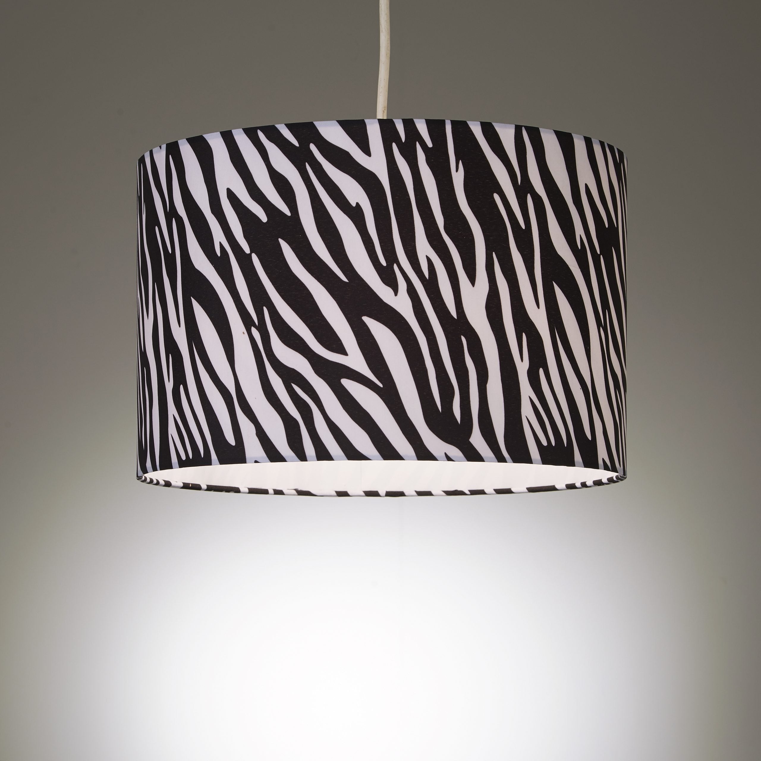 Faux Silk Zebra Print Ceiling Light Shade
