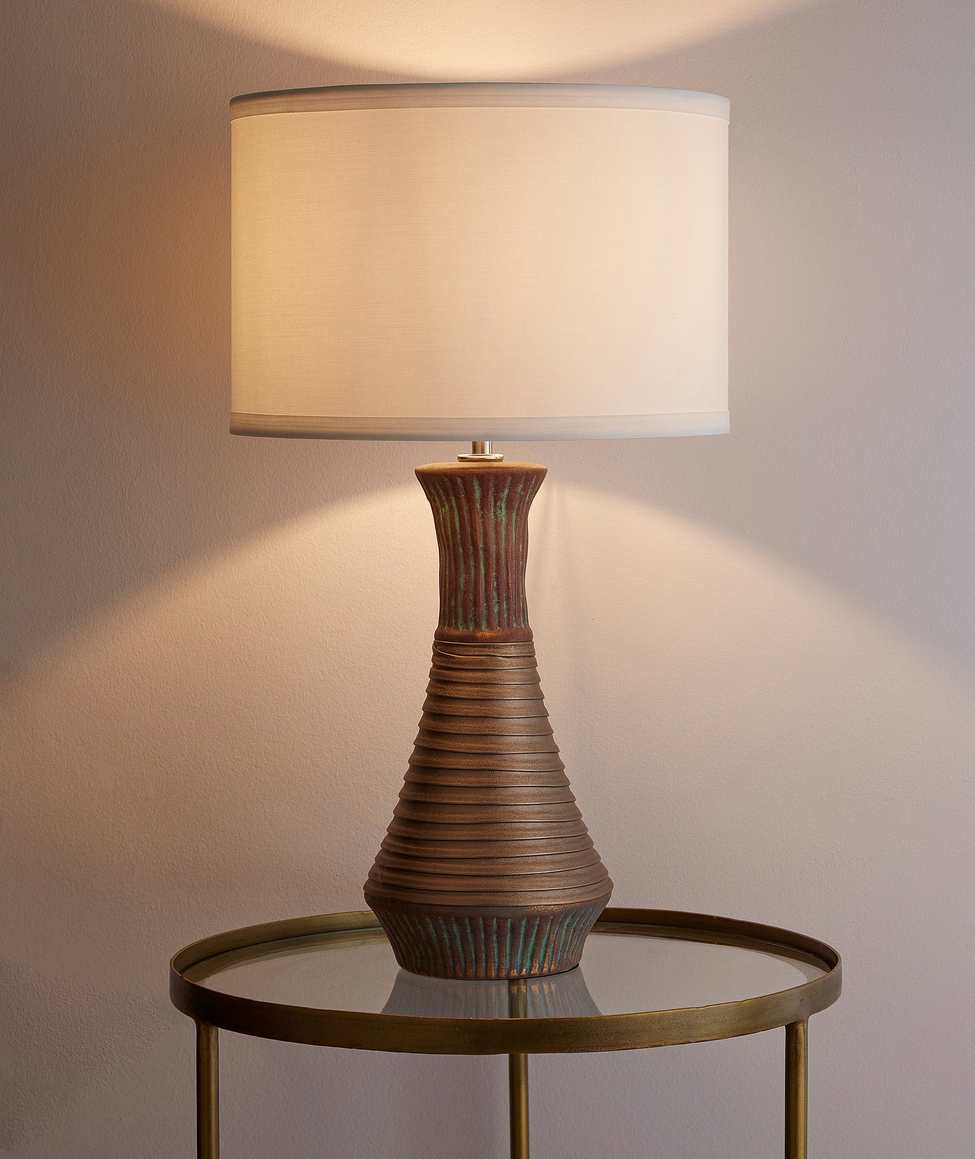 Tanga Gold Ceramic Table Lamp With White Shade
