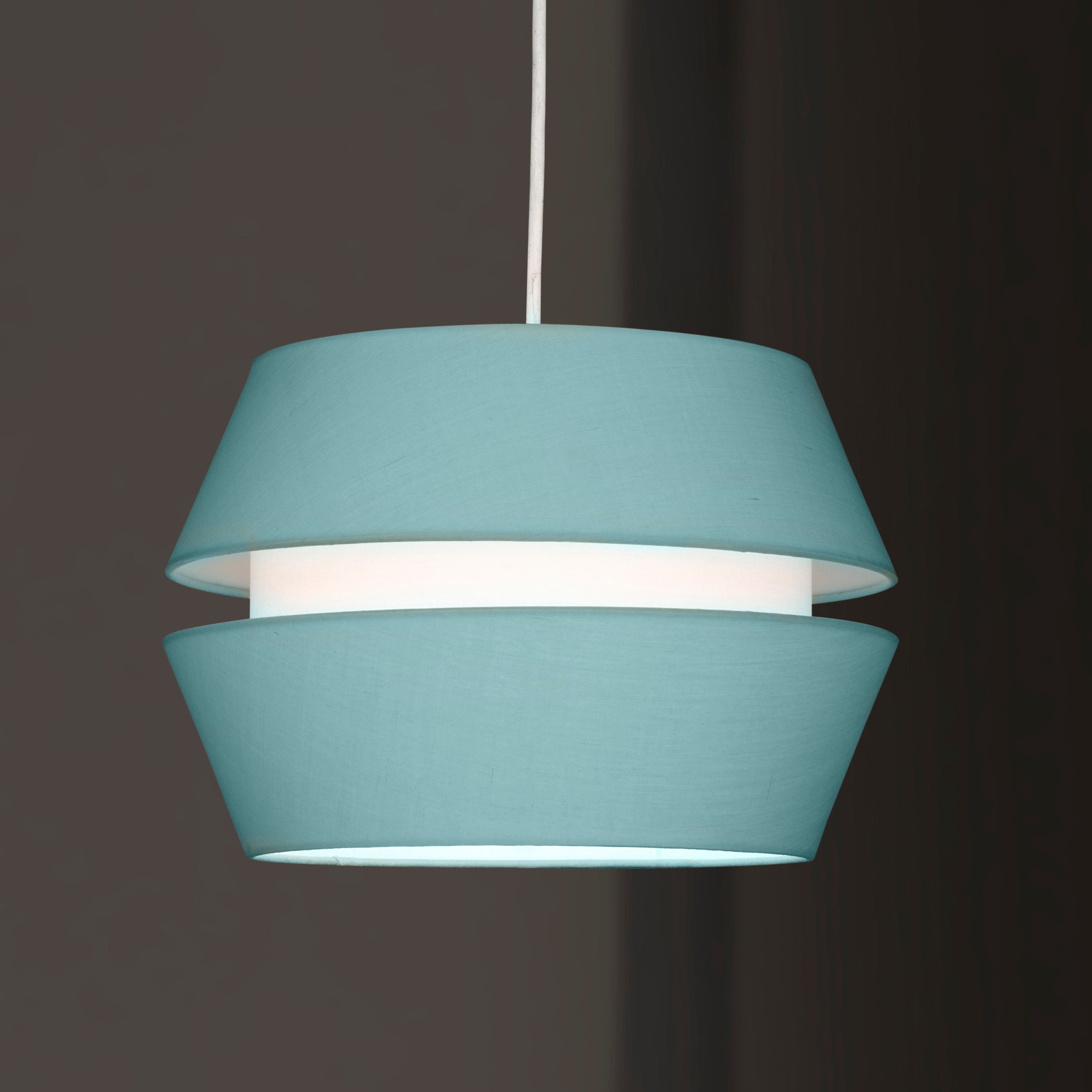 Easy Fit 2 Tier Cotton Fabric Pendant Lamp Shade