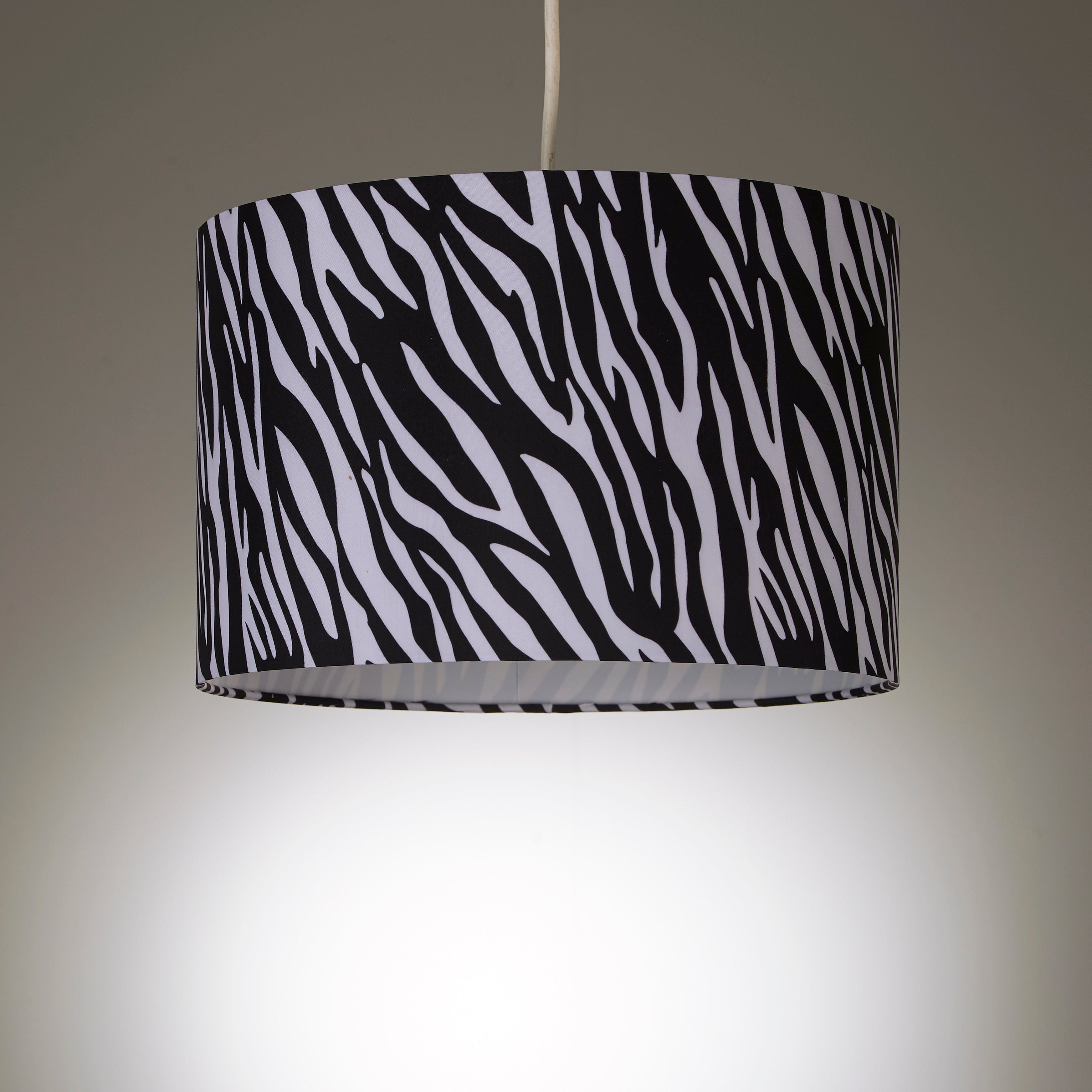 Faux Silk Zebra Print Ceiling Light Shade