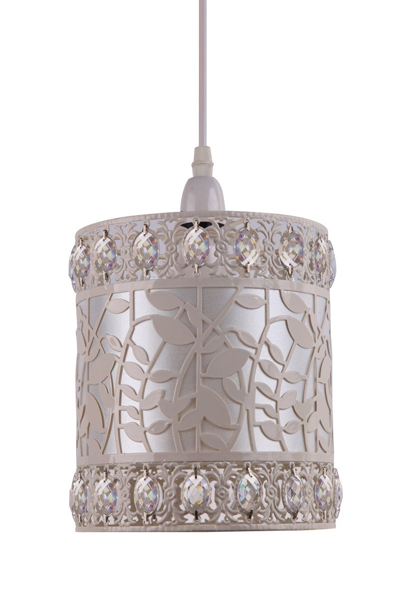 Kliving Roxanne Cream Metal Cut Out Drum Light Shade