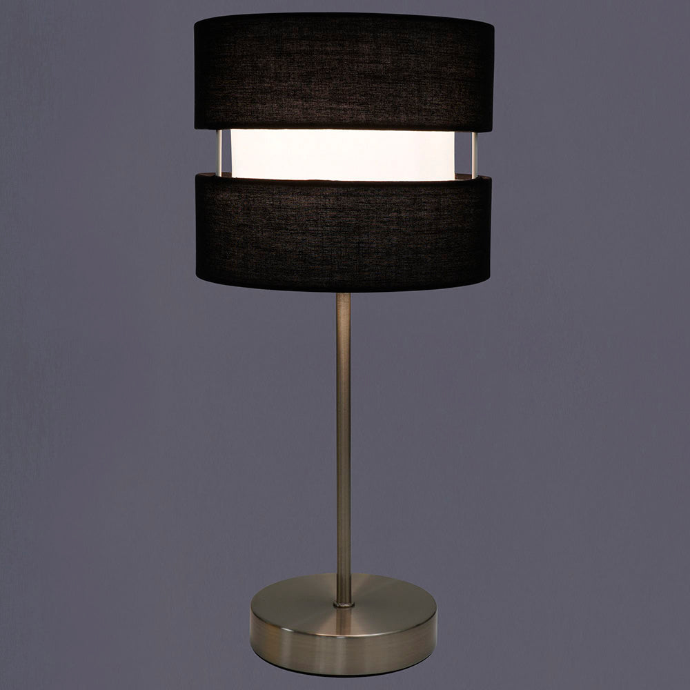 Contemporary Two Layer Fabric Shade Table Lamp