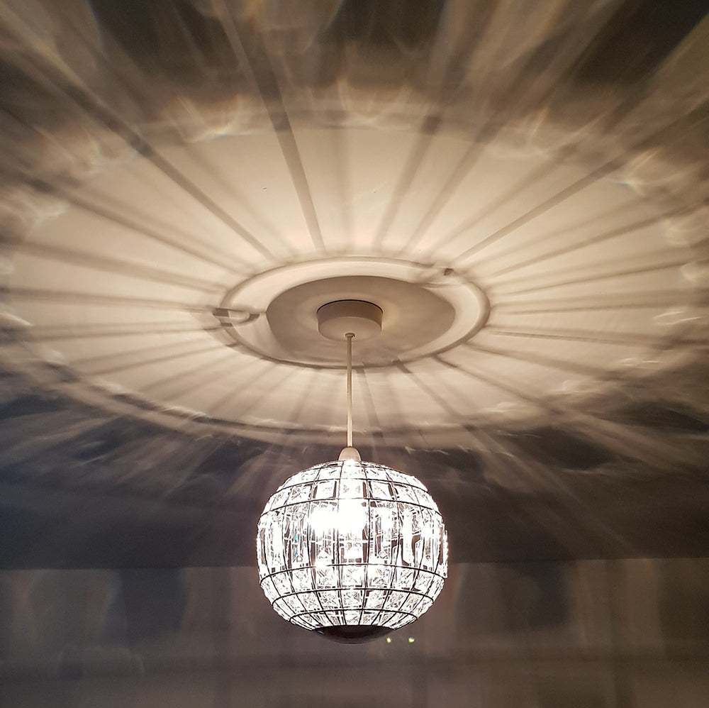 Hollie Chrome and Beaded Easy Fit Pendant Light Shade