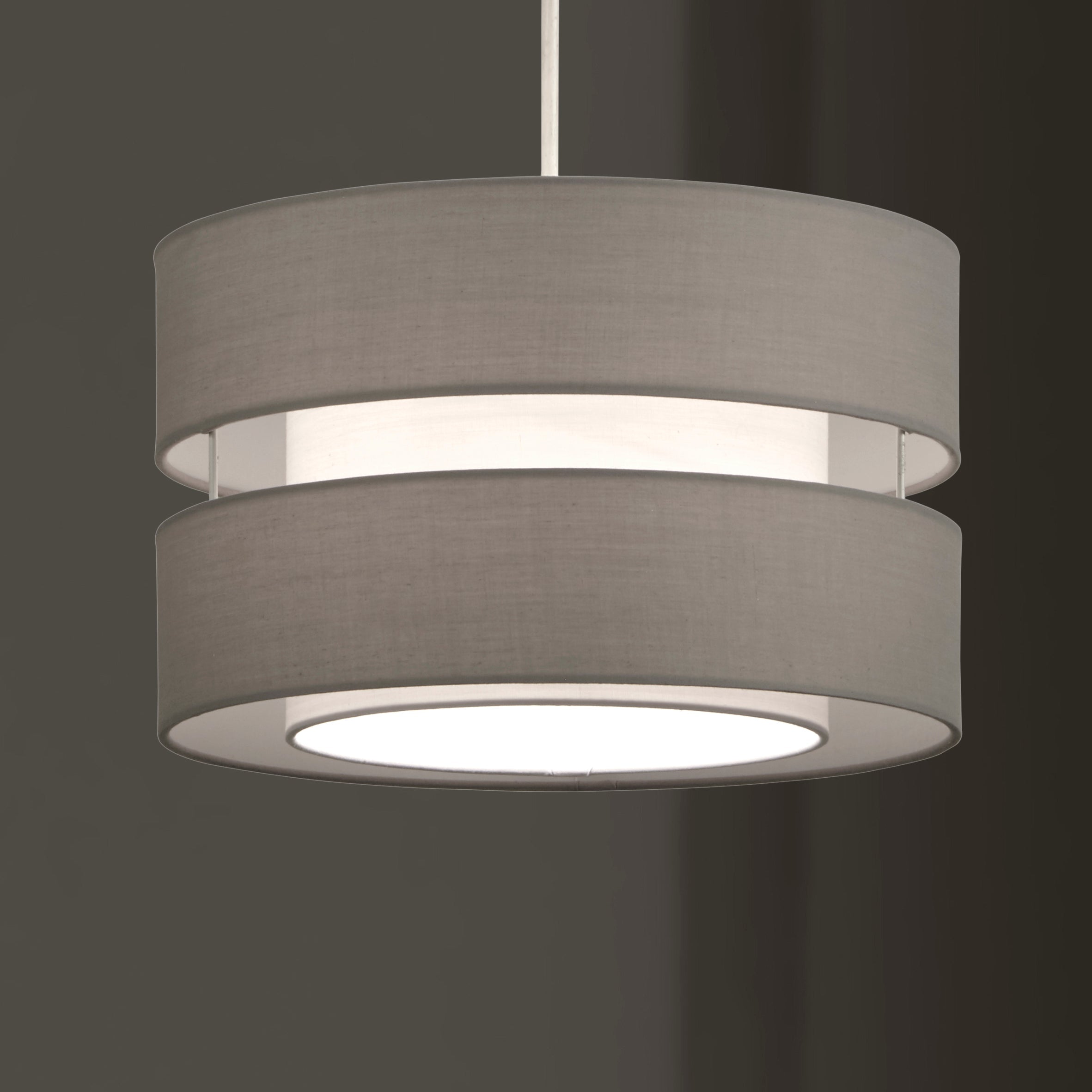 Layer Fabric Ceiling Light Shade Black, Yellow Ochre, Grey, Navy, Duck Egg and Wine