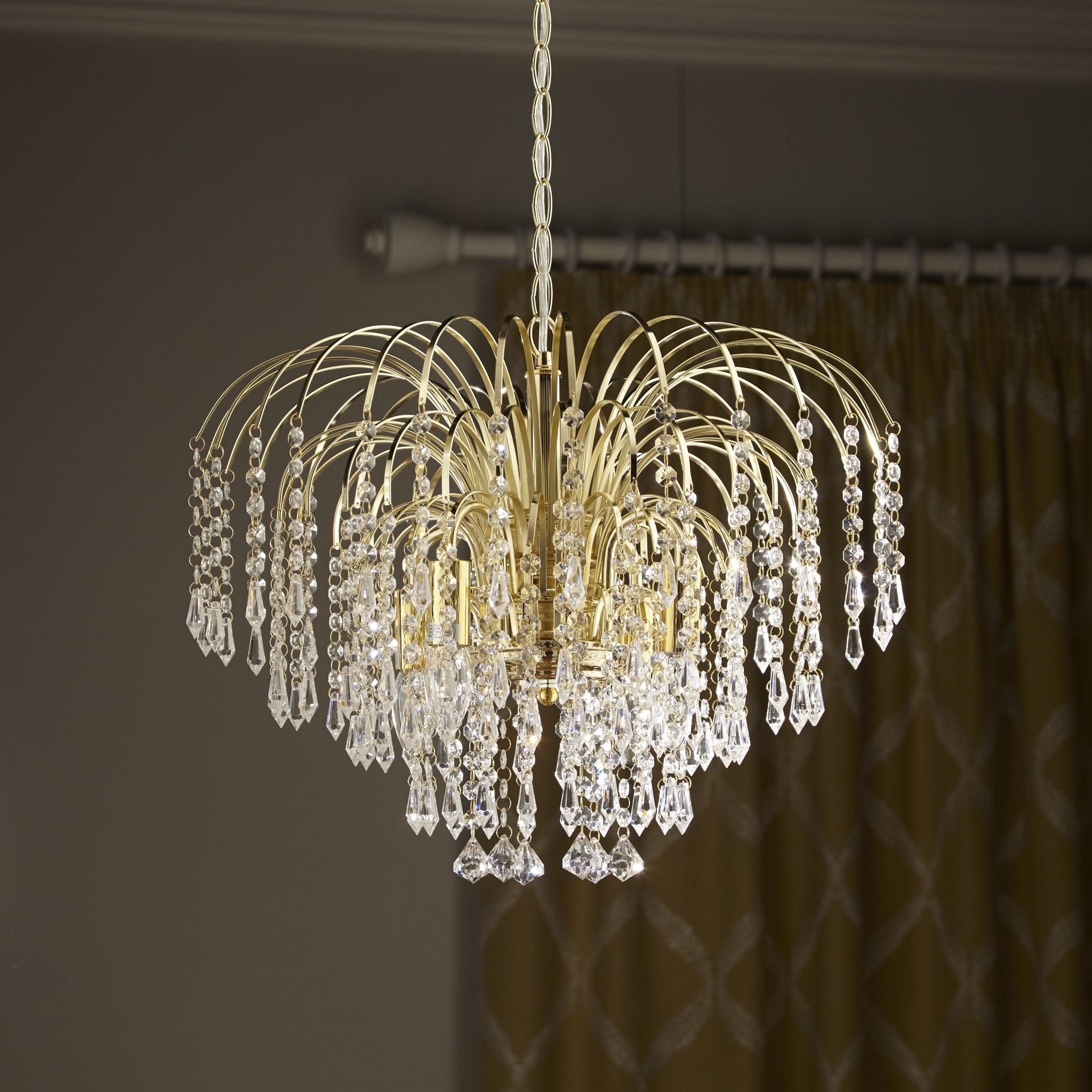Sorrento 4 Light Gold Clear Ceiling Light Chandelier Pendant Fitting 20
