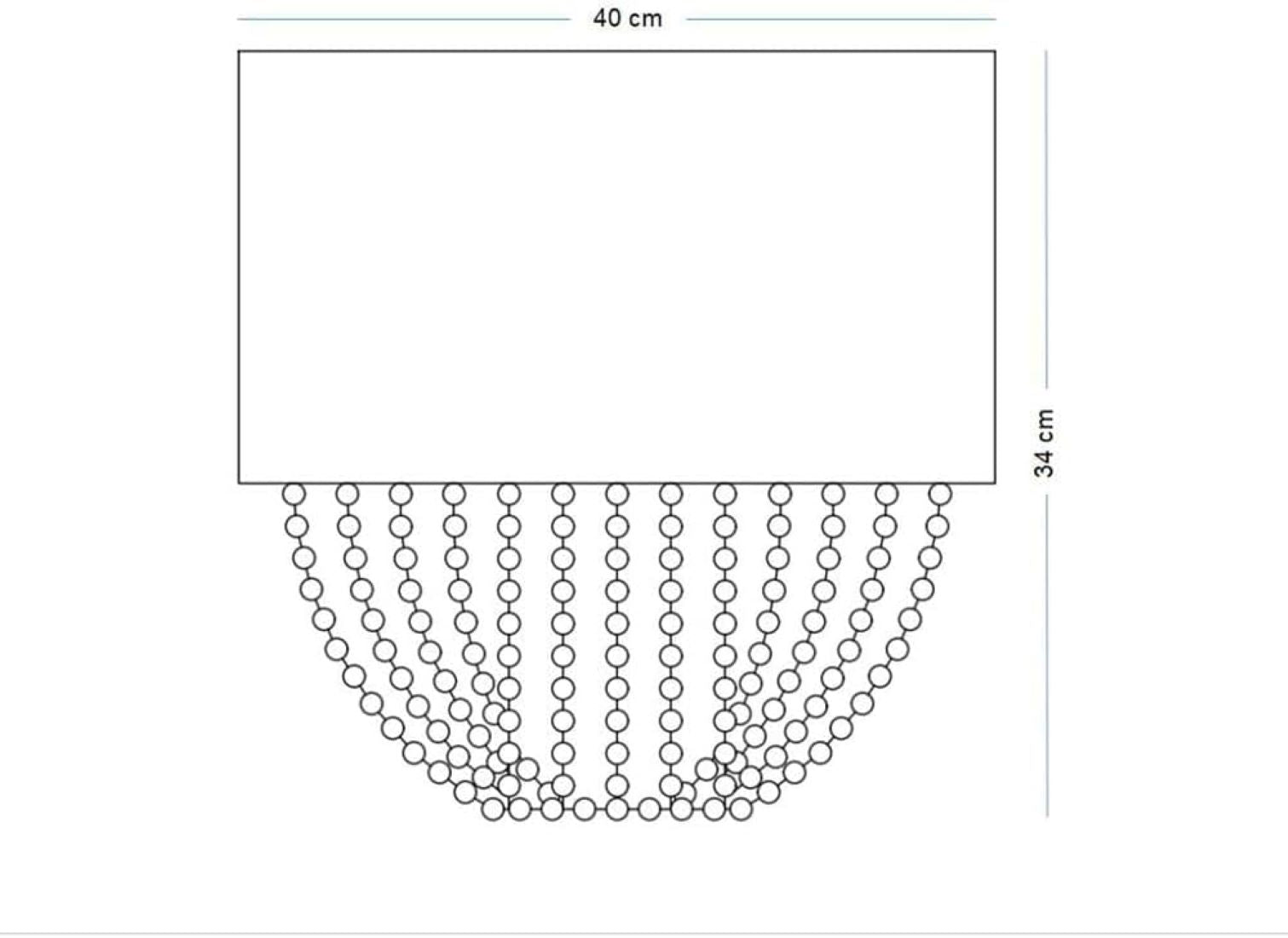 Grey Fabric Ceiling Pendant Light shade with Cascading Acrylic Bead Droplet Design