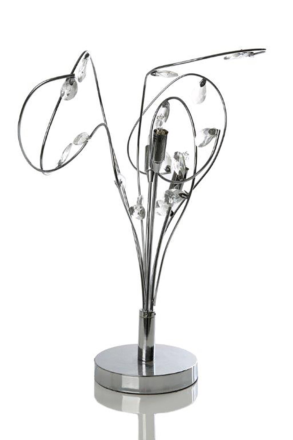 KLiving Bremen Halogen Curly Crystal Table Lamp, Chrome