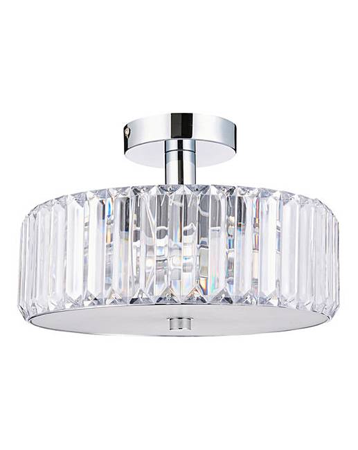 Kliving Hesketh Circular Ceiling Light with Ingot Shaped Acrylic Beads, Chrome
