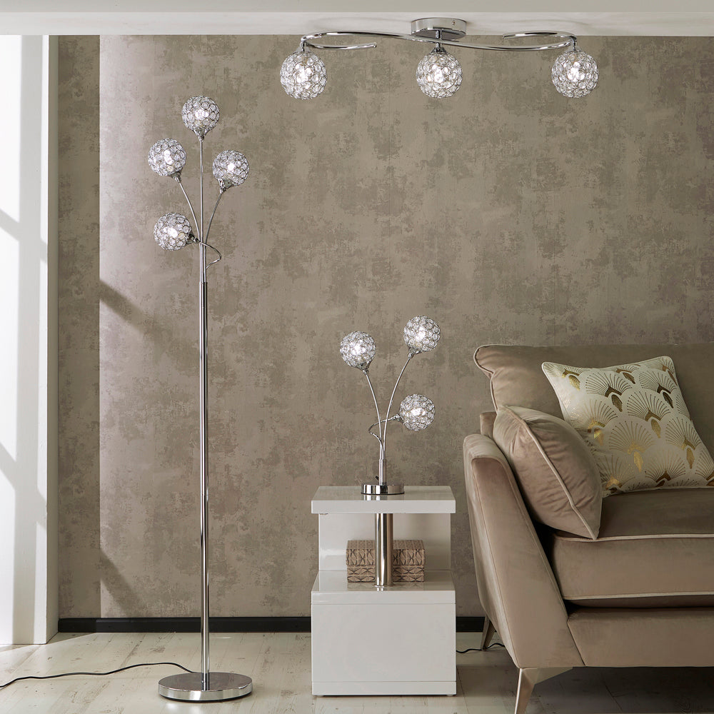 Perivale 3 Light Crystal Ball Ceiling Light
