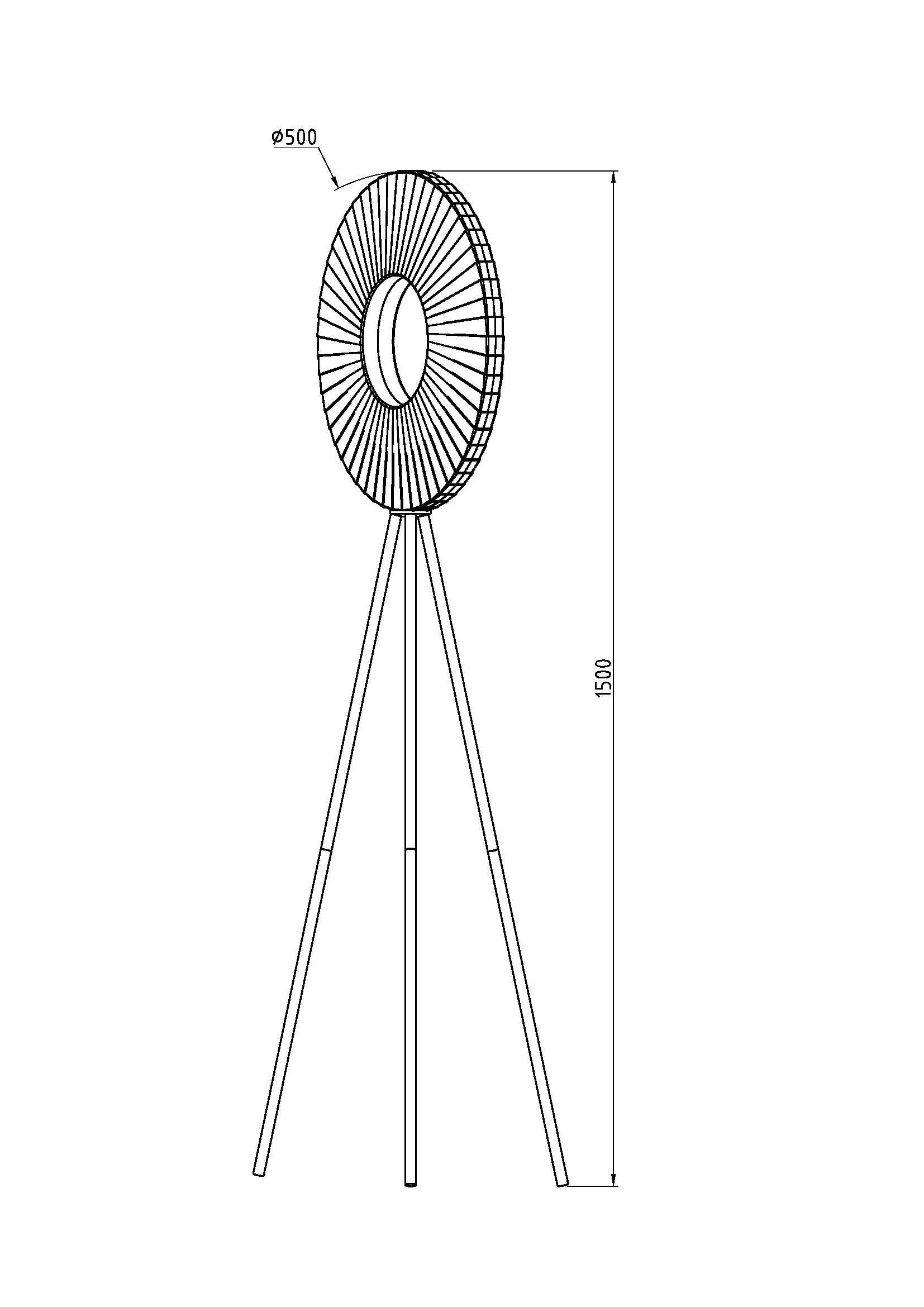 Riley LED Tripod Floor Lamp or Table Lamp with White Fabric Shade and black tripod legs