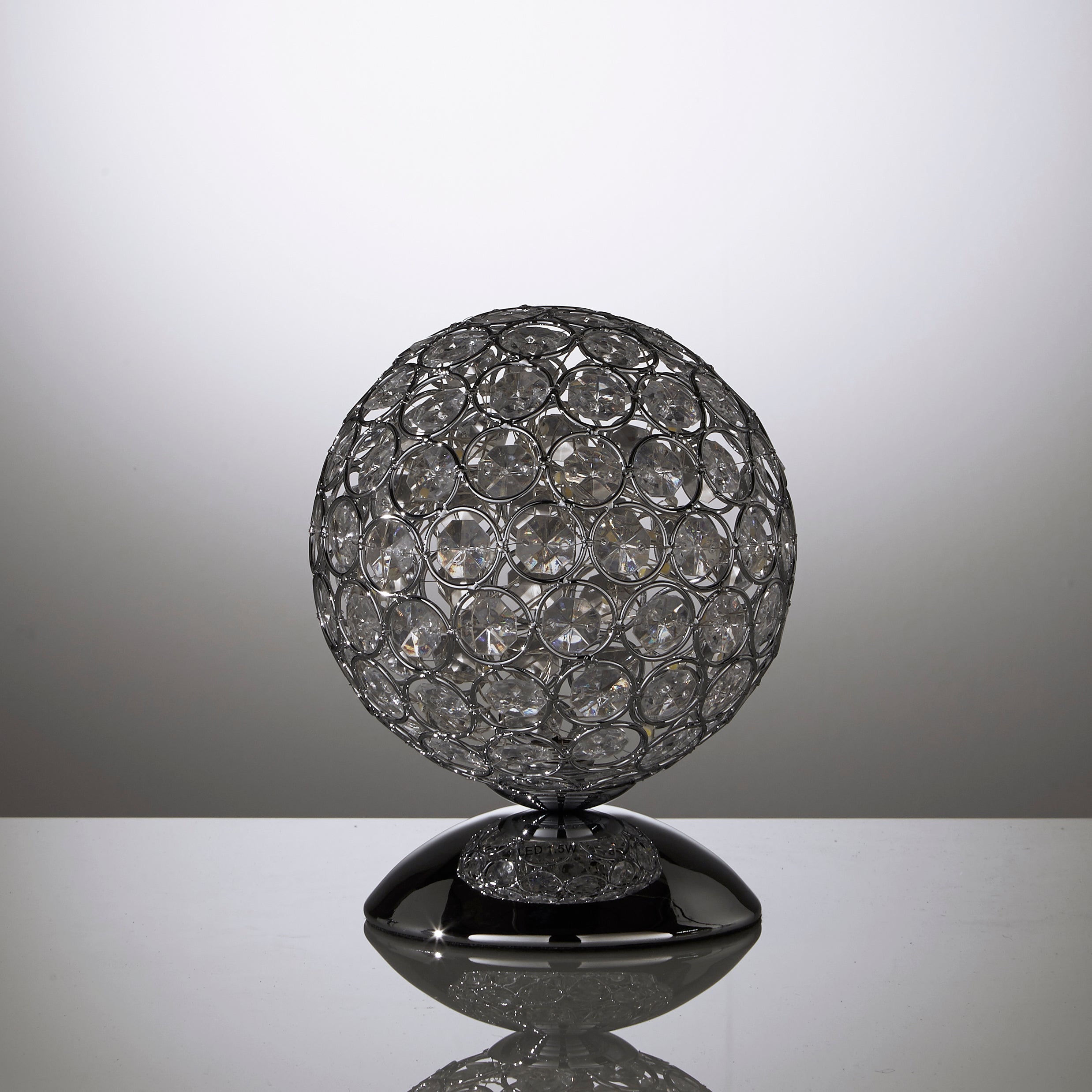 Perivale Beaded Globe Table LED Touch Lamp, Chrome