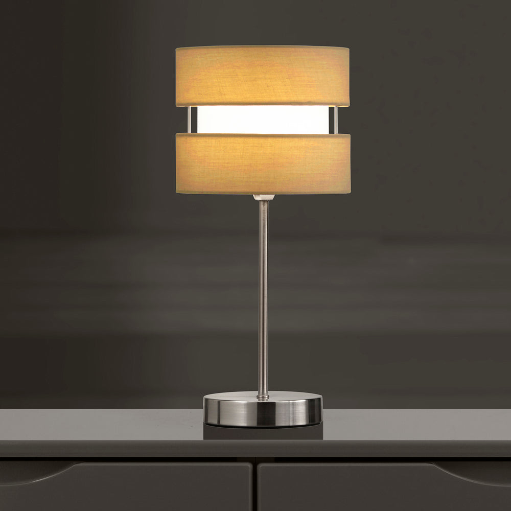 Contemporary Two Layer Fabric Shade Table Lamp