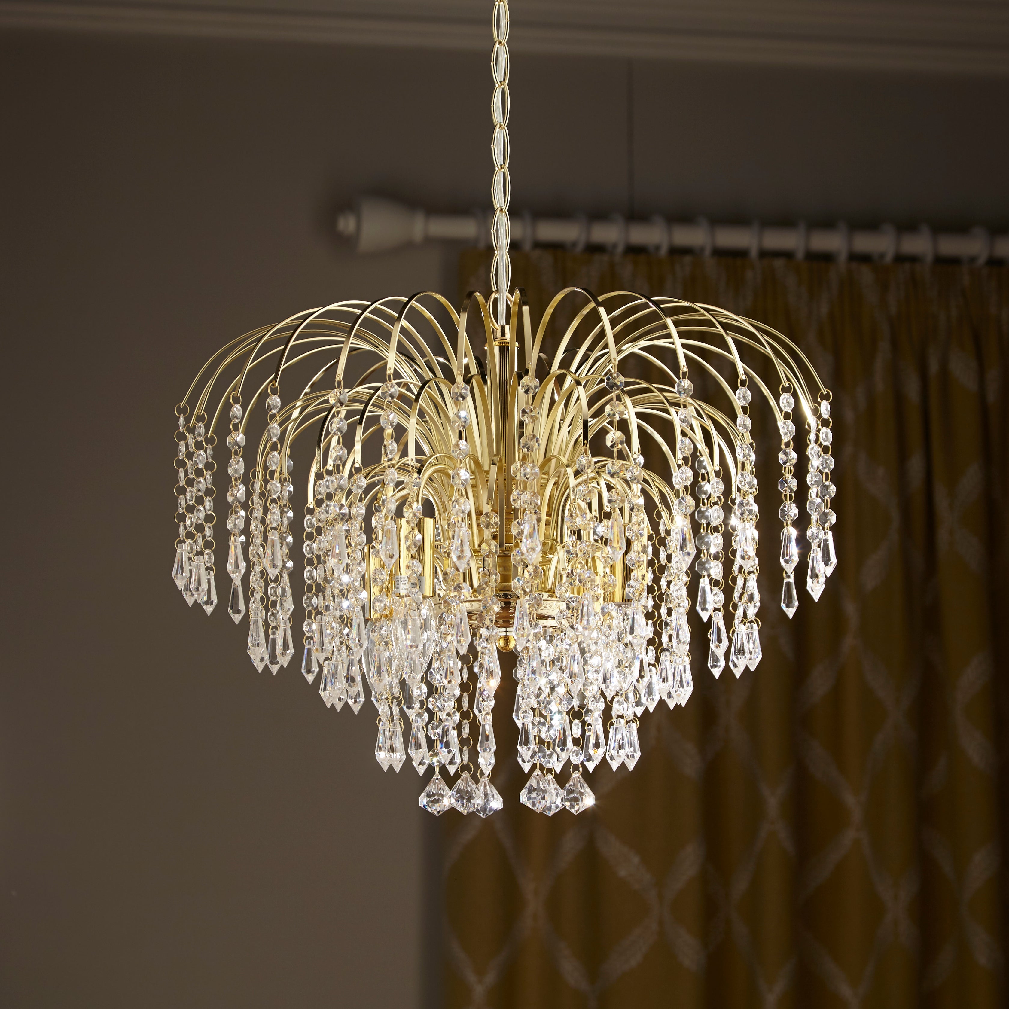 Sorrento 4 Light Gold Clear Ceiling Light Chandelier Pendant Fitting 20