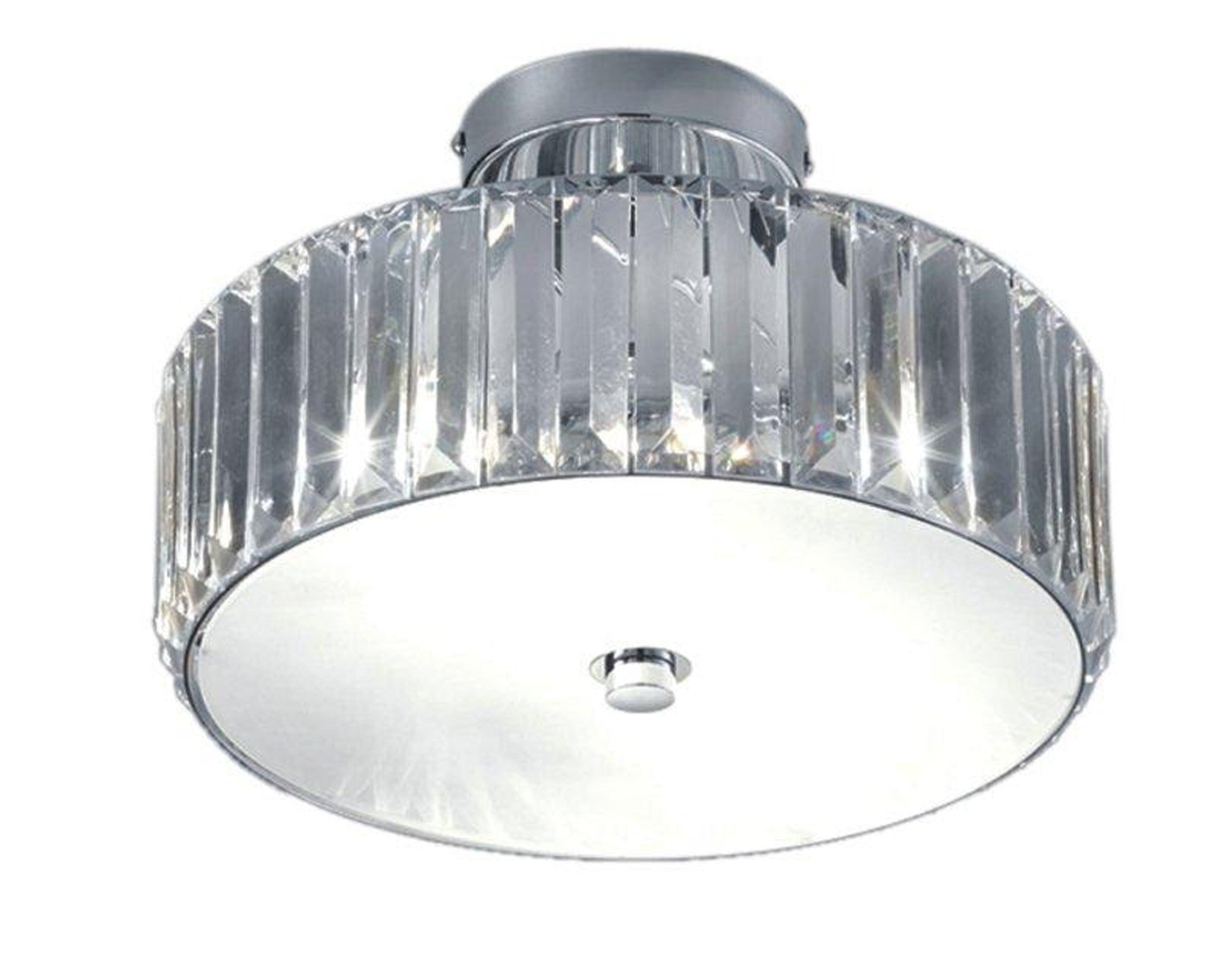 Kliving Hesketh Circular Ceiling Light with Ingot Shaped Acrylic Beads, Chrome