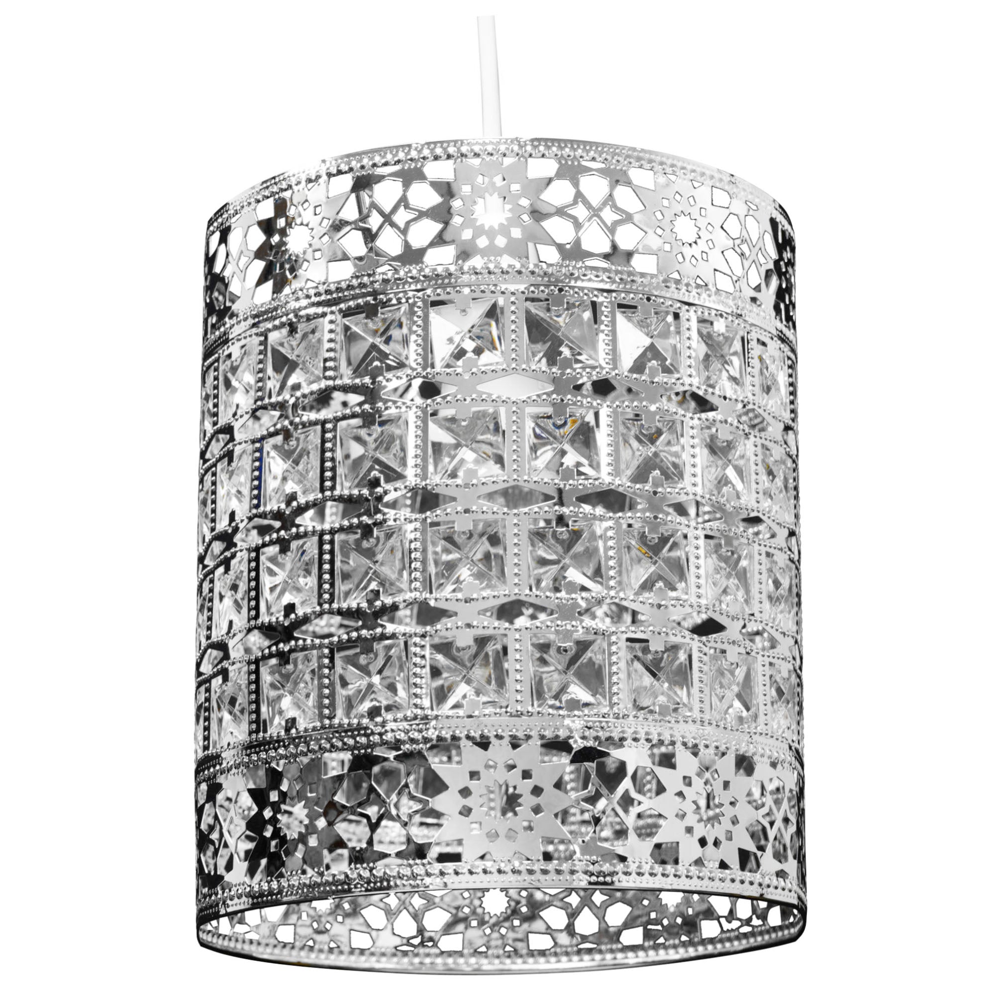 Belmond Chrome Sparkly Beaded Ceiling Light
