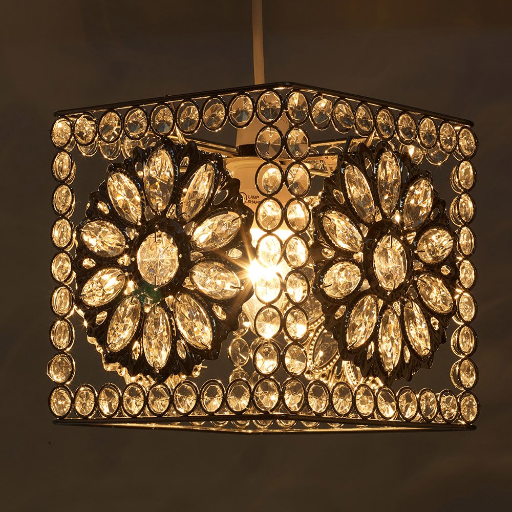 KLiving Sunflower Metal Beaded Cube Ceiling Pendant
