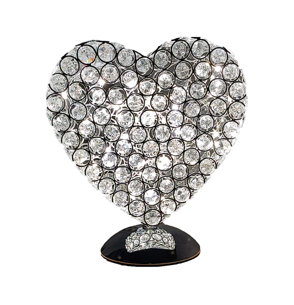 Atrium Heart Shaped Glass Beads LED Table Lamp