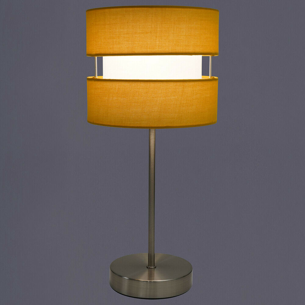 Contemporary Two Layer Fabric Shade Table Lamp