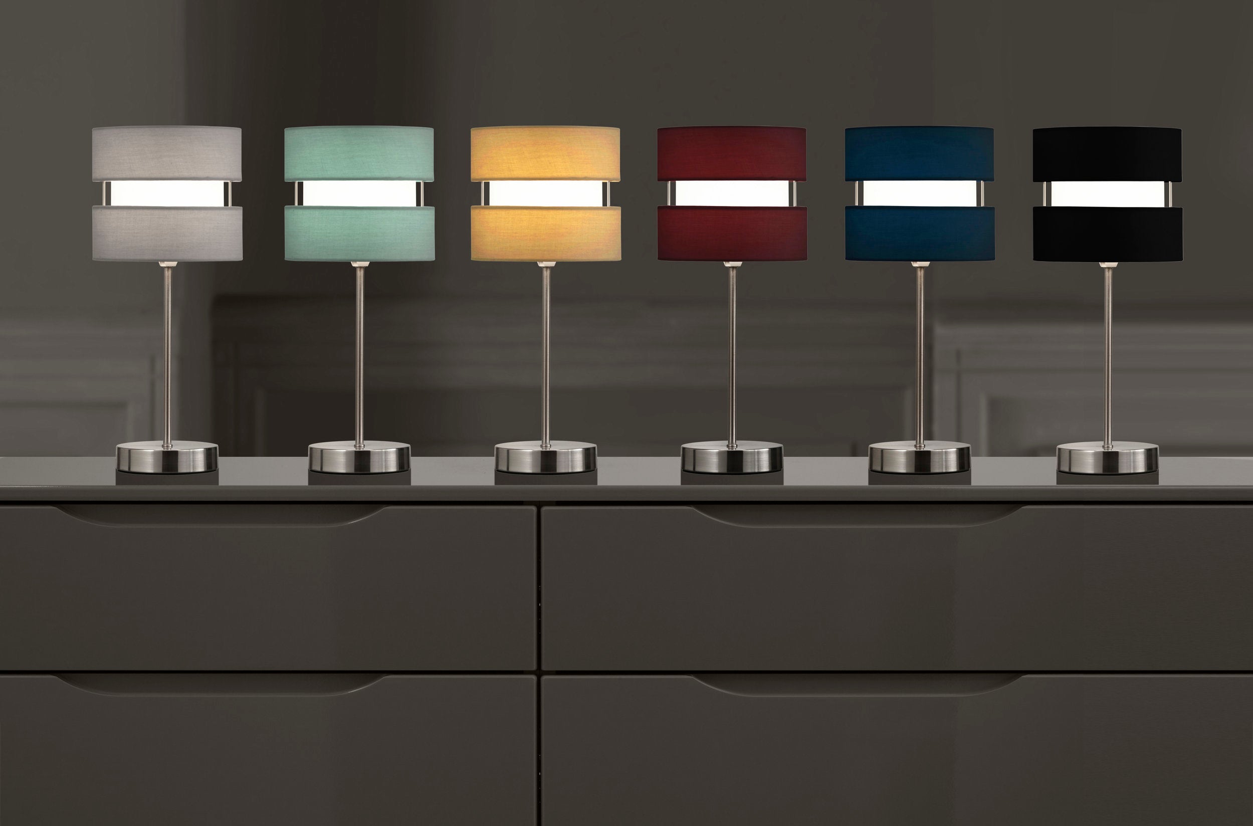 Contemporary Two Layer Fabric Shade Table Lamp
