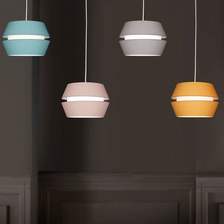 Easy Fit 2 Tier Cotton Fabric Pendant Lamp Shade