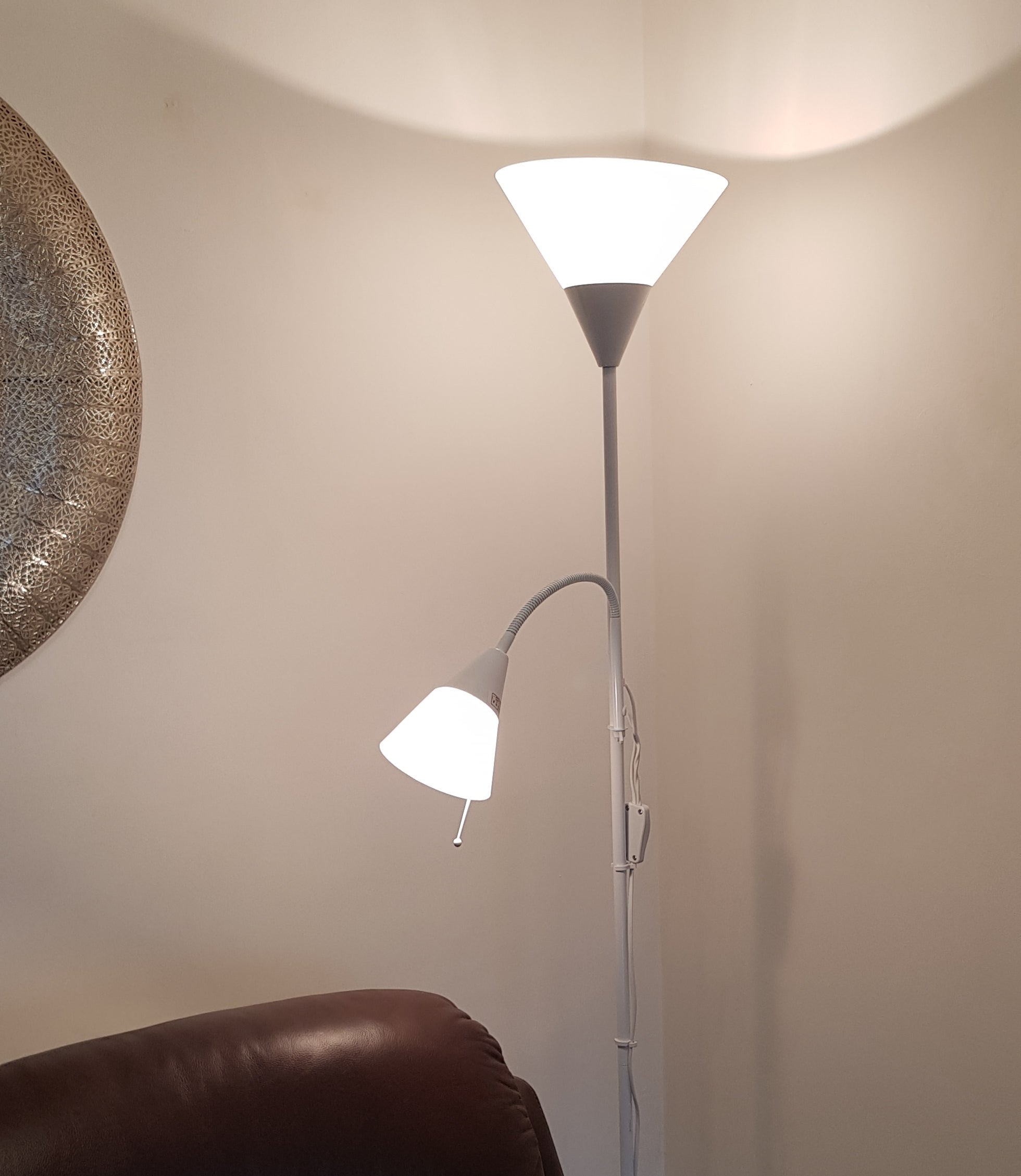 Mother and Child Floor Lamp White 180cm Tall