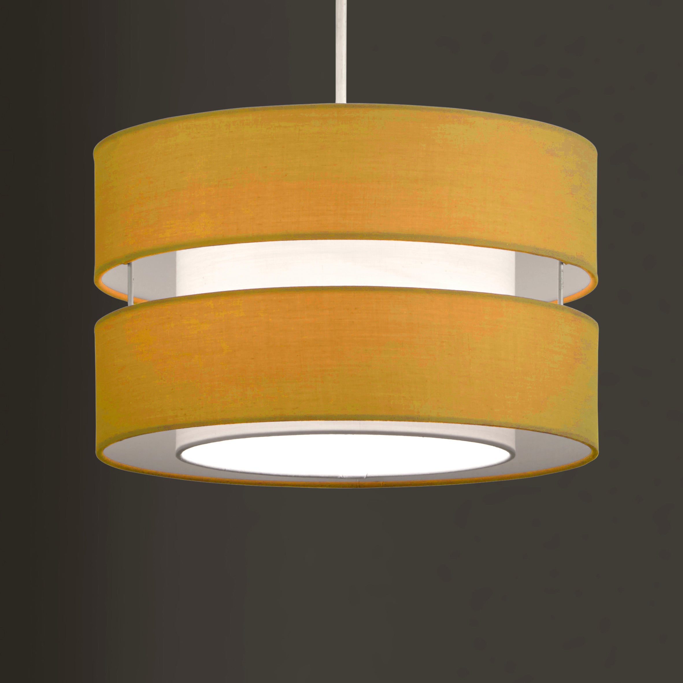 Layer Fabric Ceiling Light Shade Black, Yellow Ochre, Grey, Navy, Duck Egg and Wine