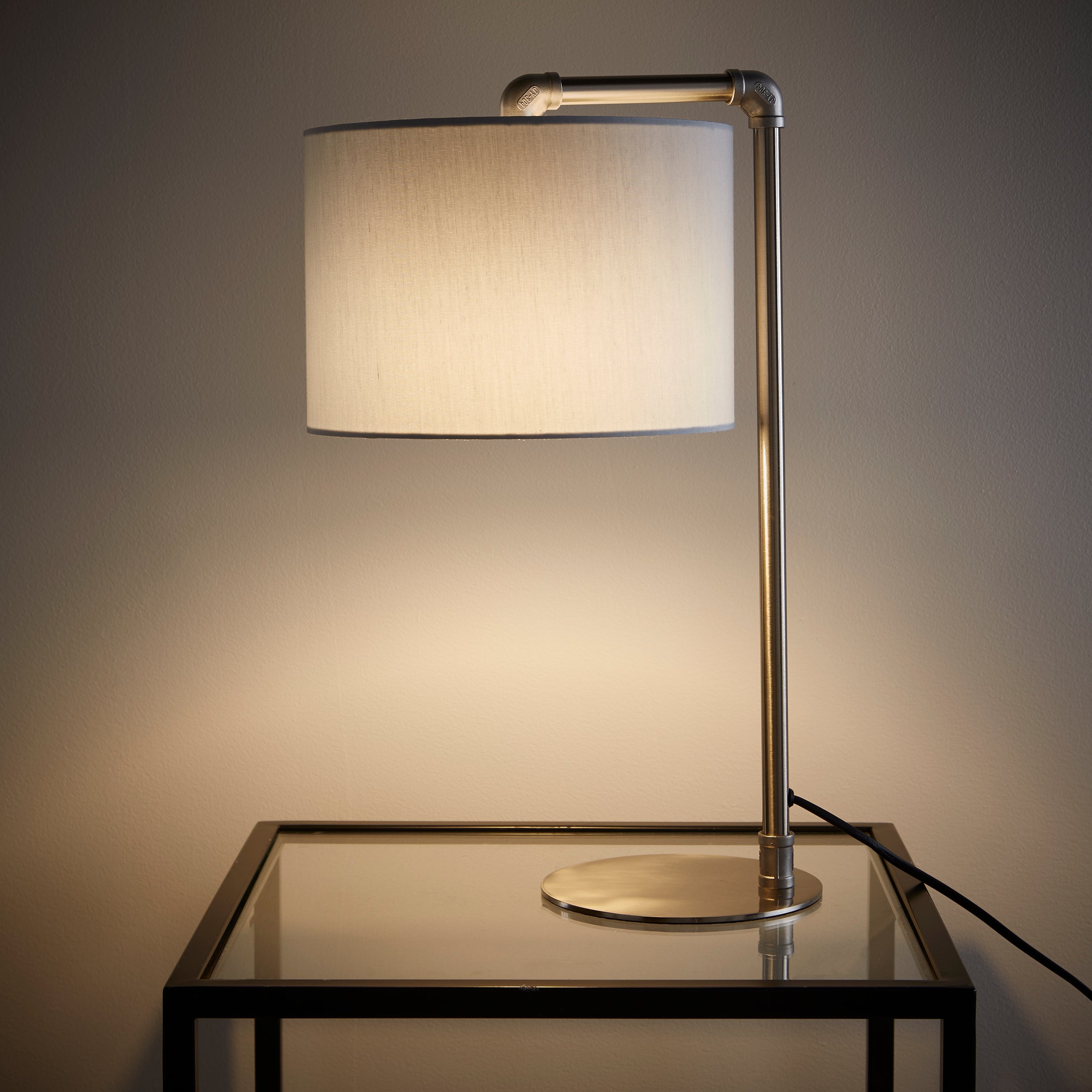 Brooklyn Industrial Vintage Metal Lamp with Cotton Shade