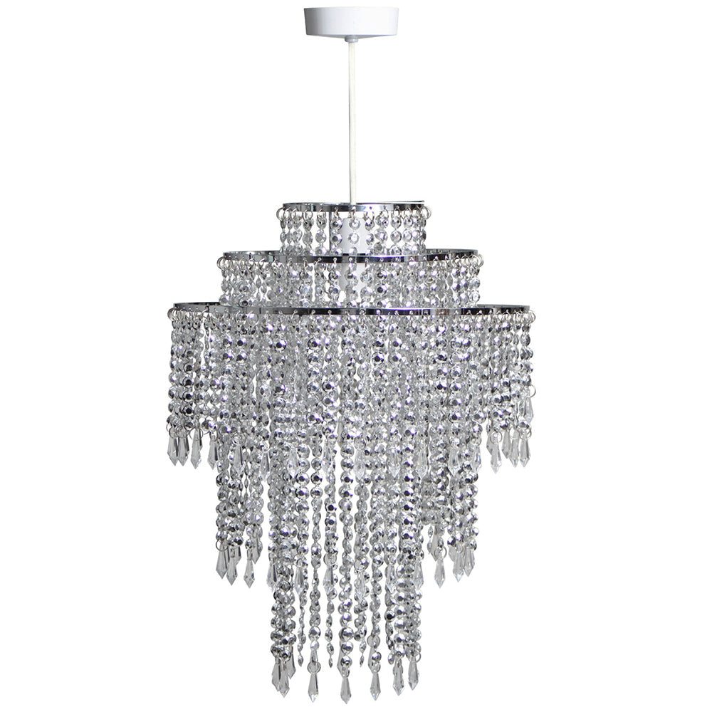 Glamour Crystal Beads Non Electrical Tiered Chandelier with Easy Fit