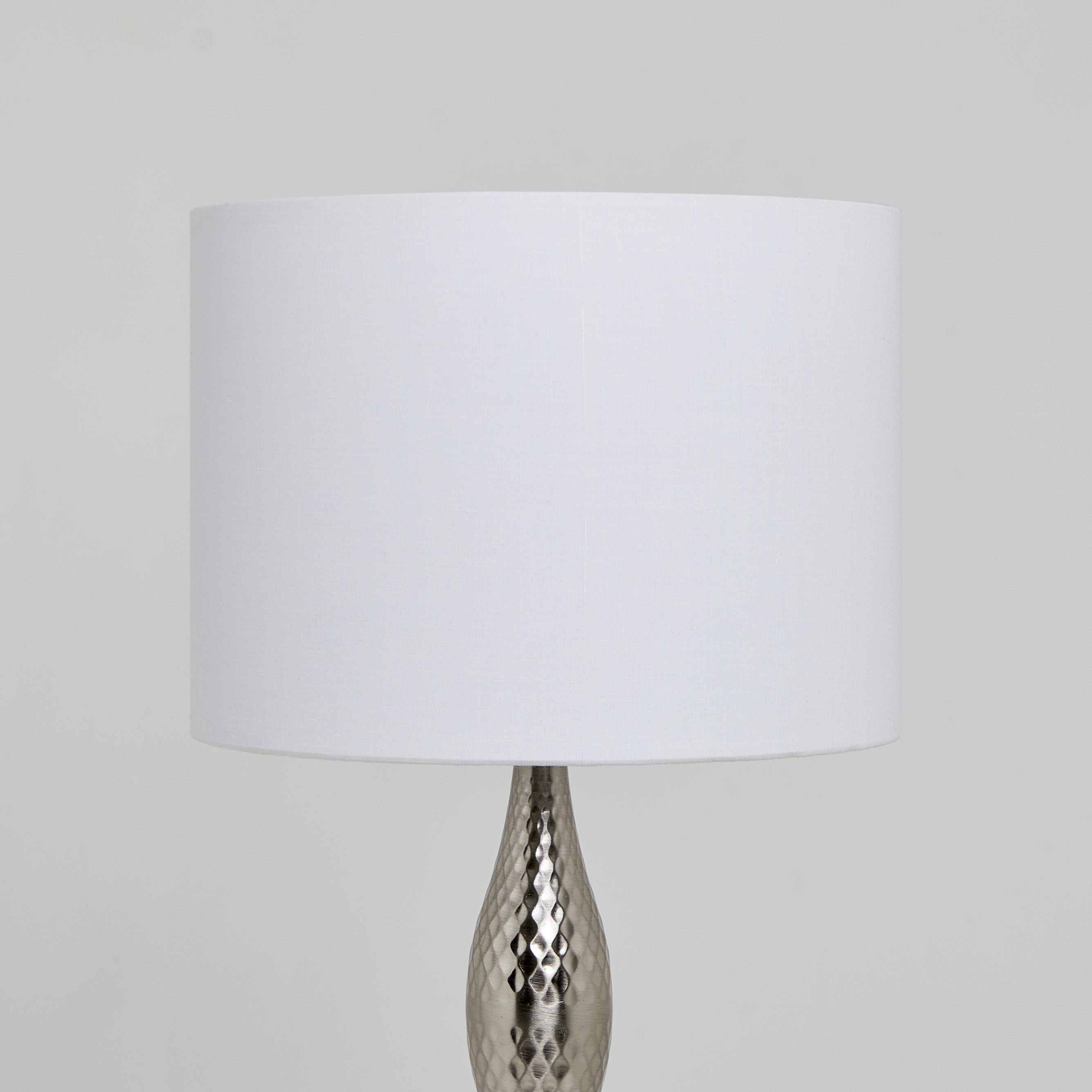 Chapel Antique Satin Nickel Table Lamp With Cream Shade