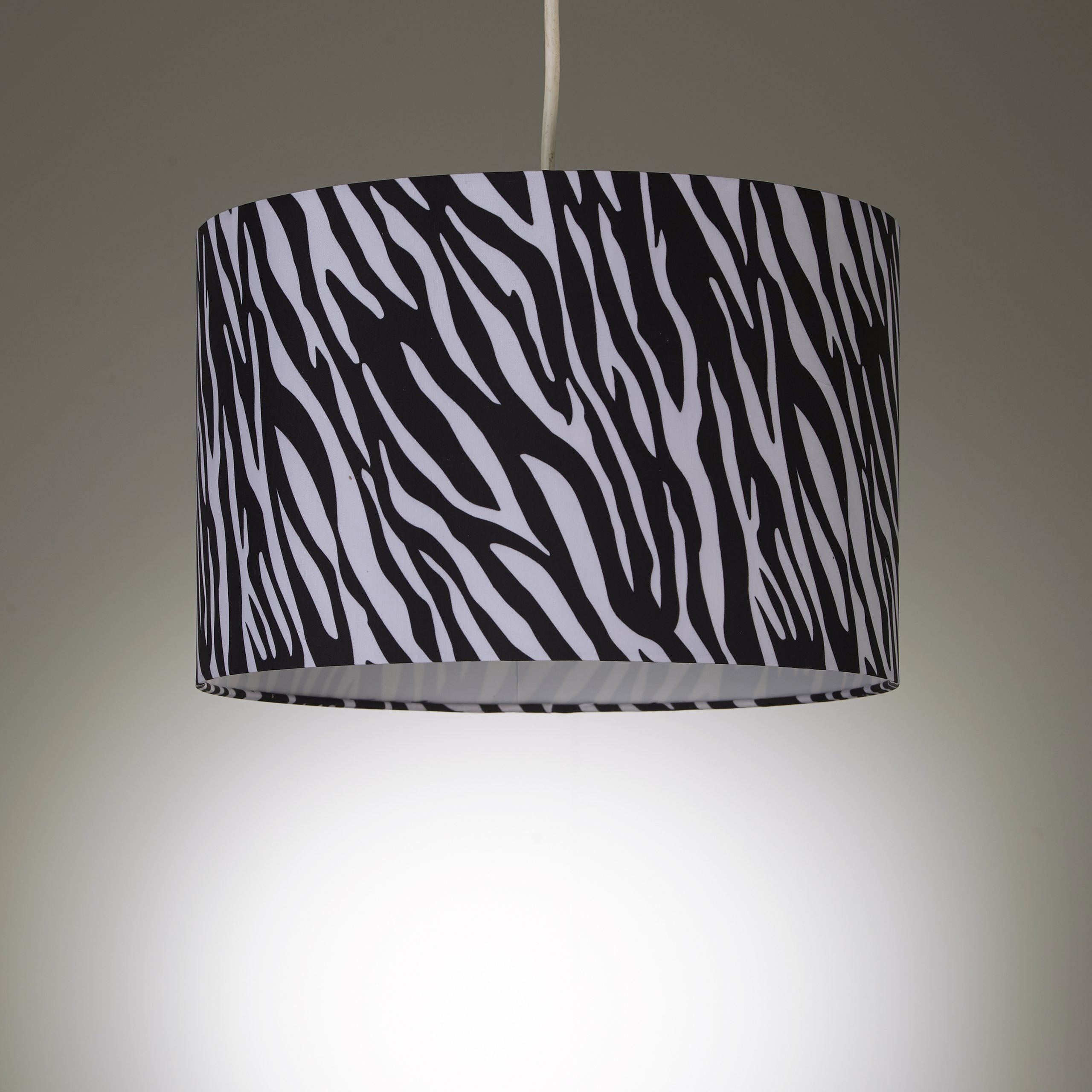 Faux Silk Zebra Print Ceiling Light Shade