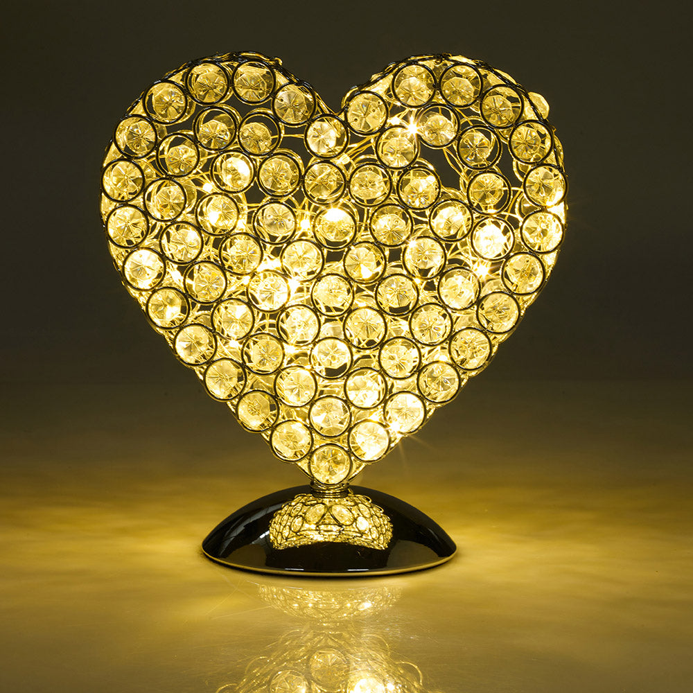 Atrium Heart Shaped Glass Beads LED Table Lamp