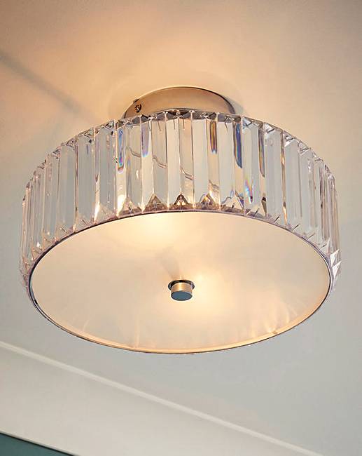 Kliving Hesketh Circular Ceiling Light with Ingot Shaped Acrylic Beads, Chrome