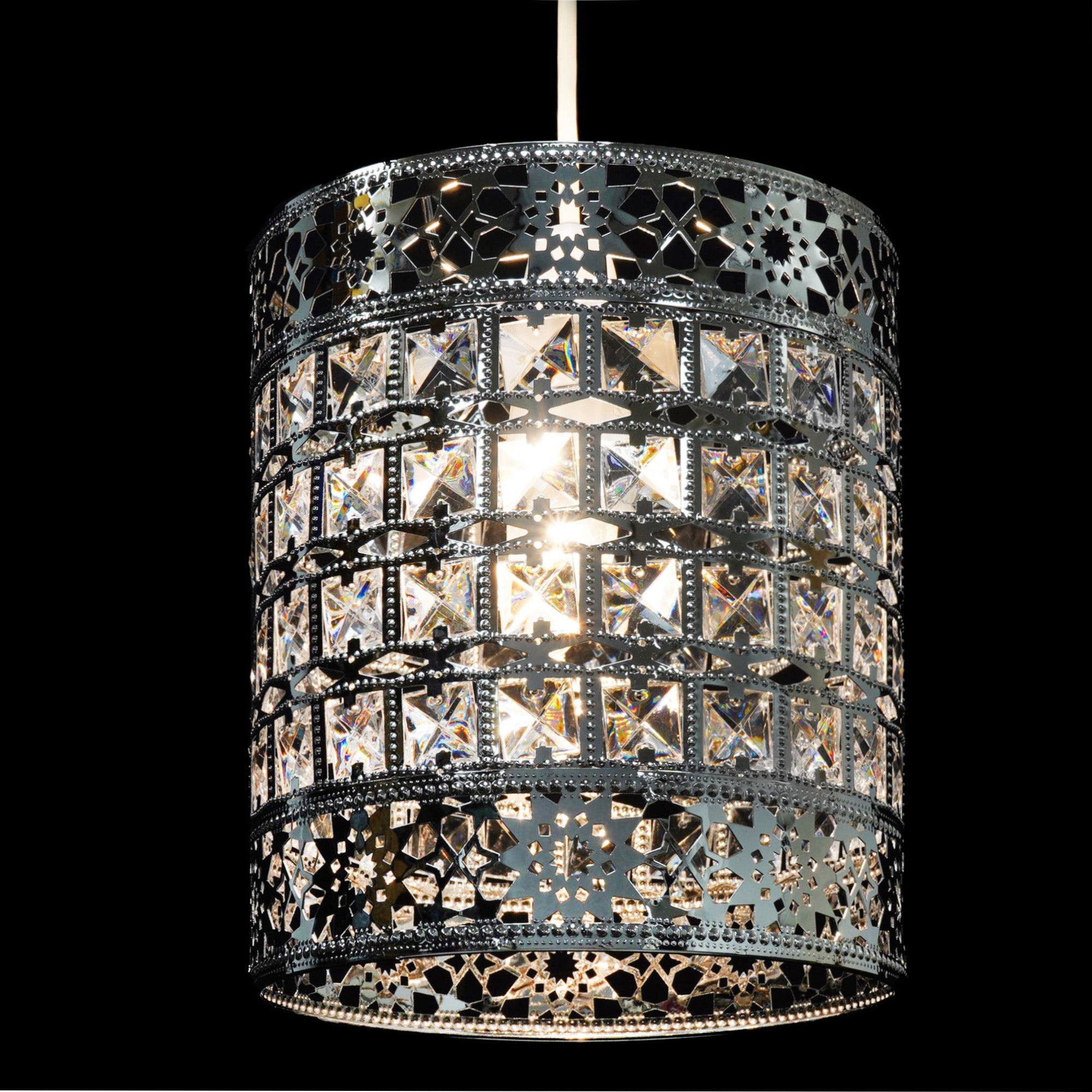 Belmond Chrome Sparkly Beaded Ceiling Light