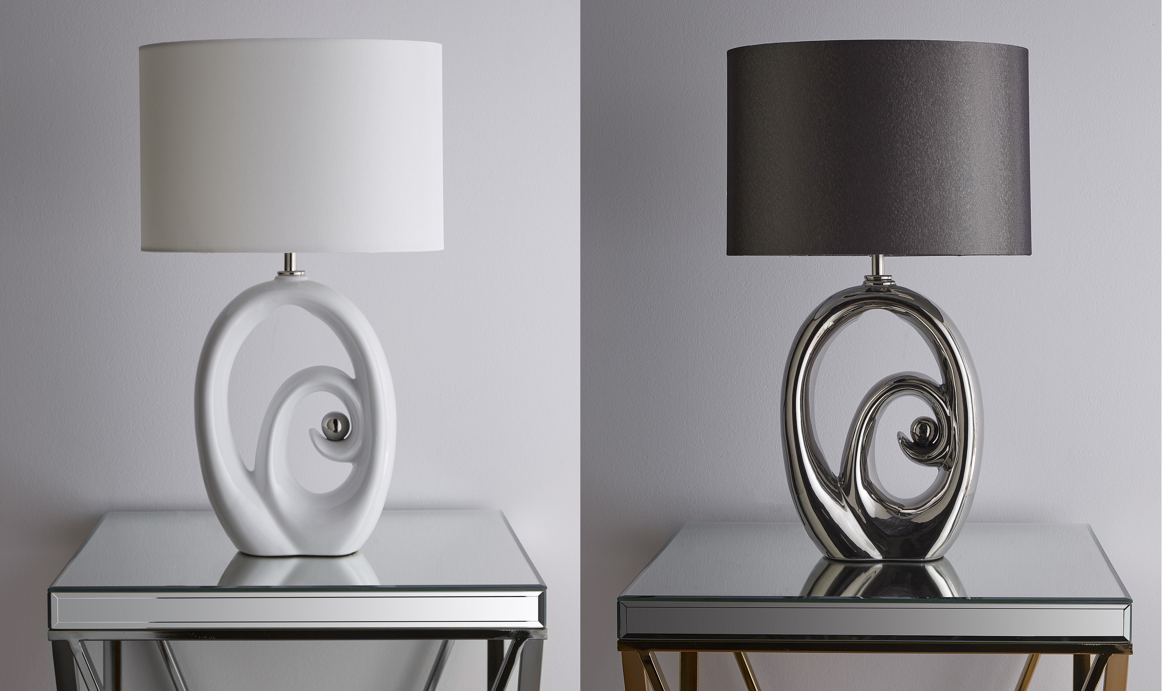 Mara Rip Curl Ceramic Table Lamp with Drum Shade