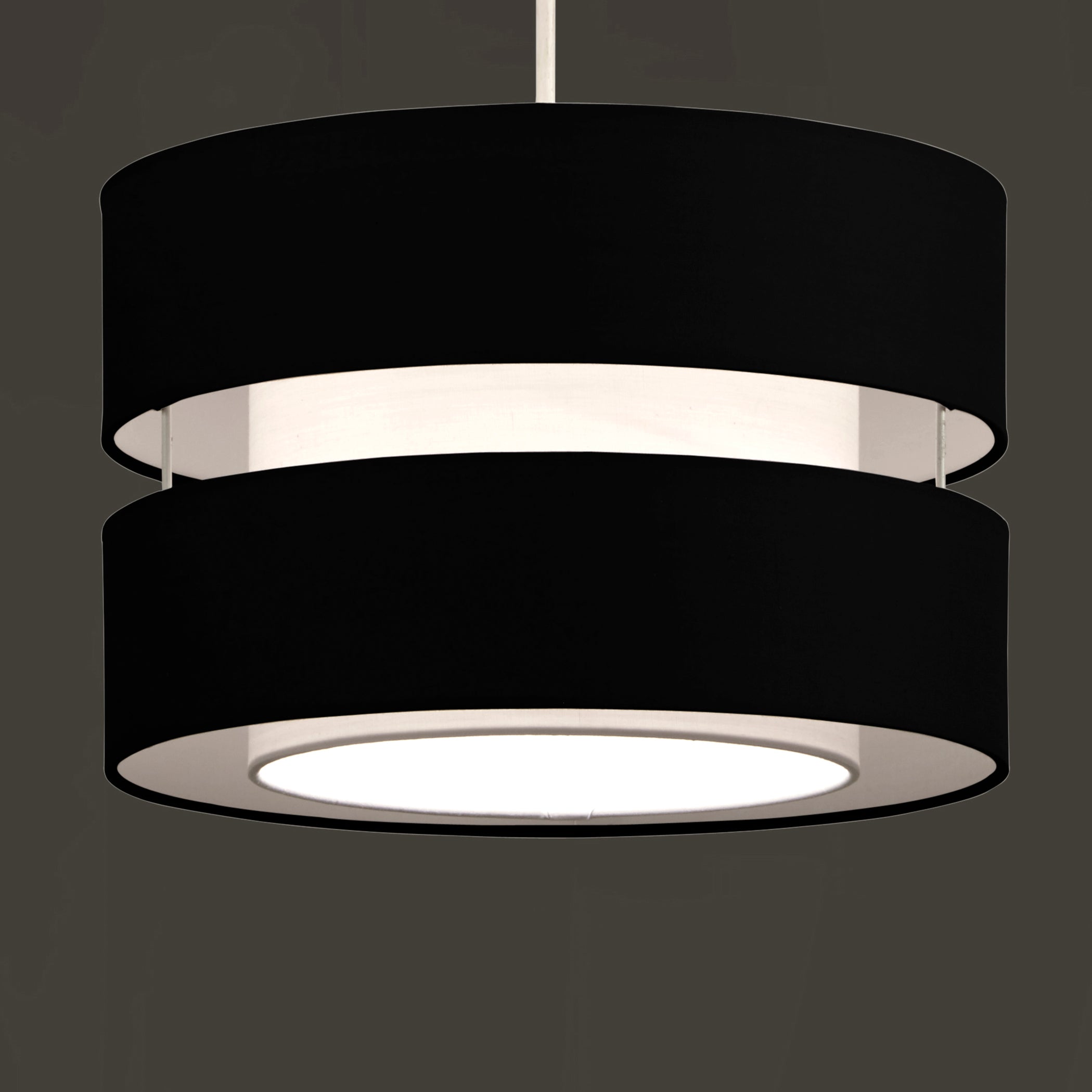 Layer Fabric Ceiling Light Shade Black, Yellow Ochre, Grey, Navy, Duck Egg and Wine