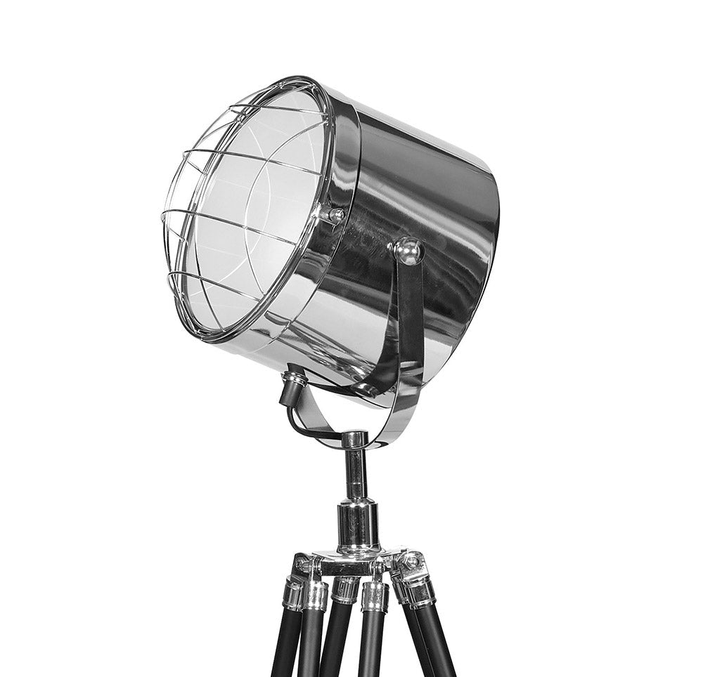 Hector Black and Chrome Tripod Spotlight Table Lamp