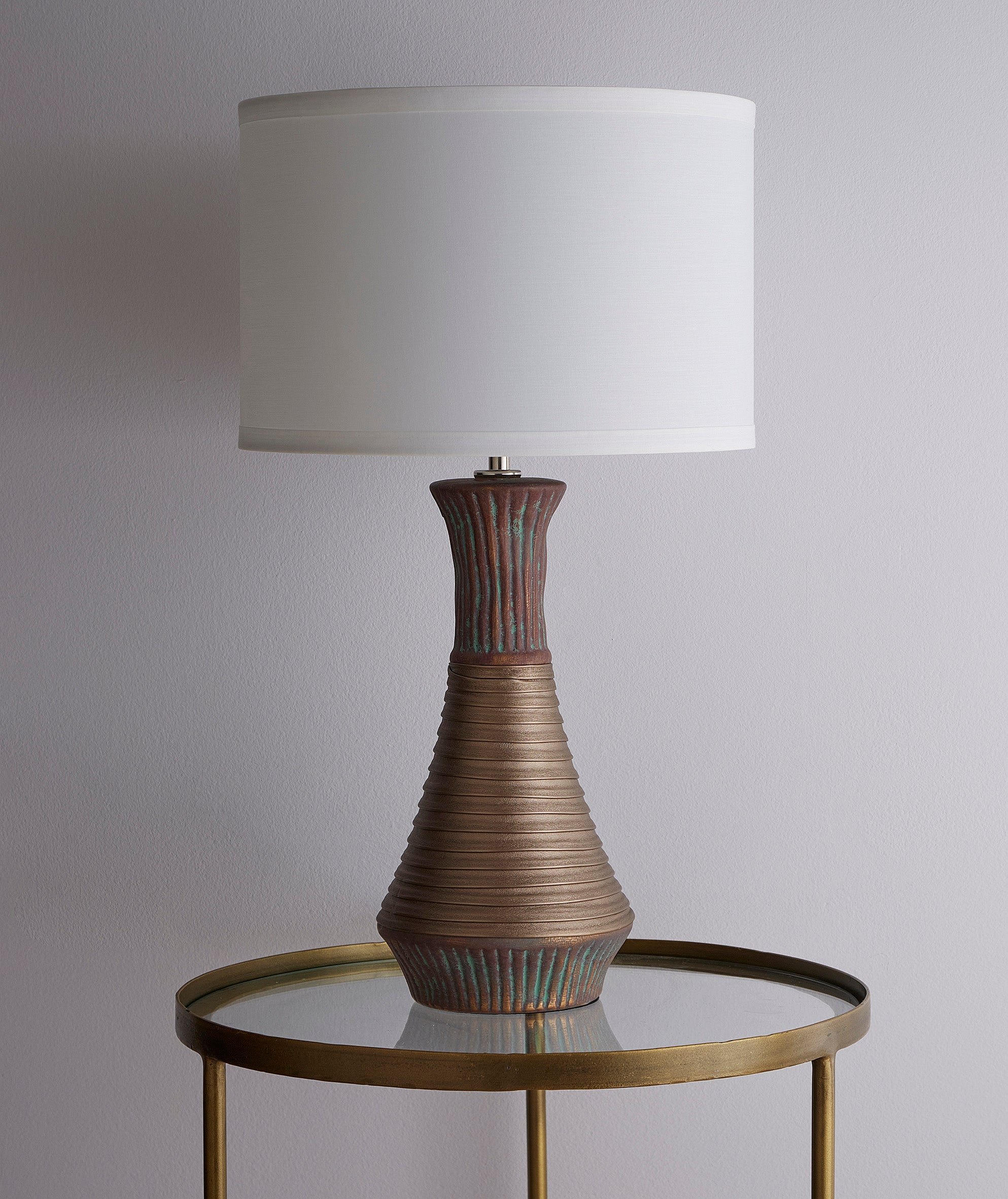Tanga Gold Ceramic Table Lamp With White Shade