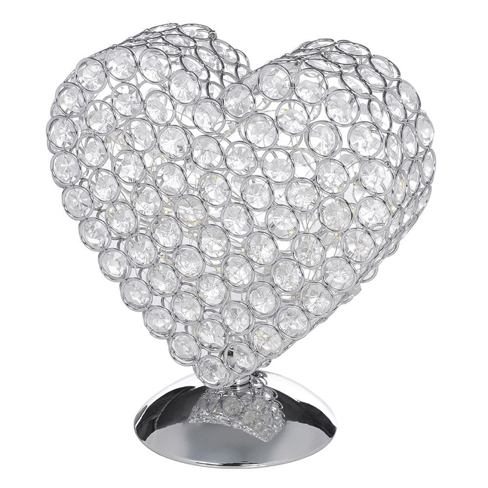 Atrium Heart Shaped Glass Beads LED Table Lamp