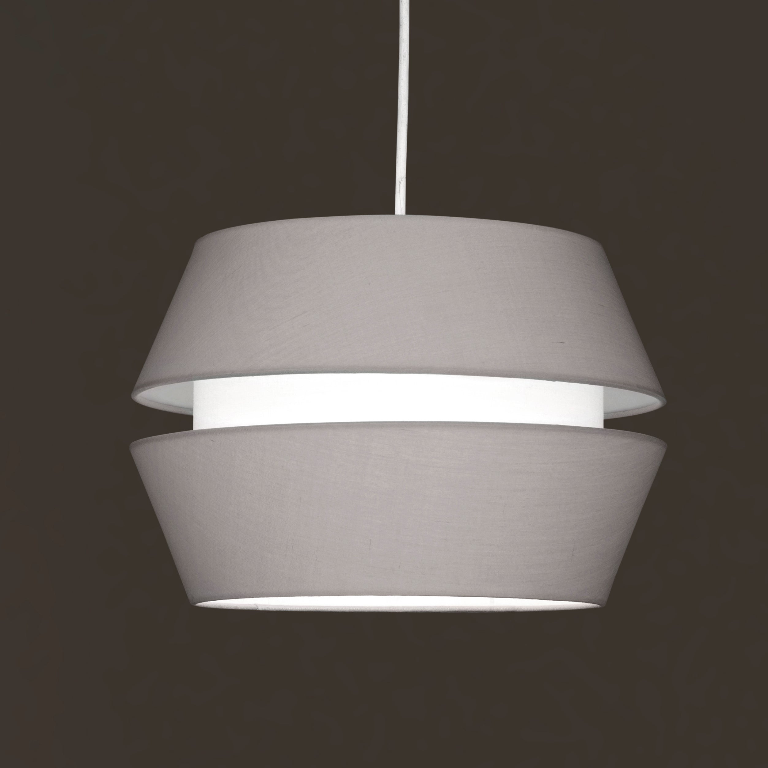 Easy Fit 2 Tier Cotton Fabric Pendant Lamp Shade