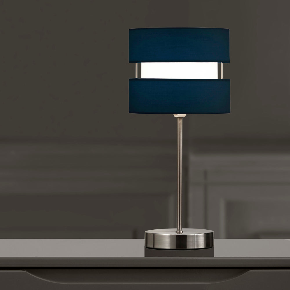 Contemporary Two Layer Fabric Shade Table Lamp